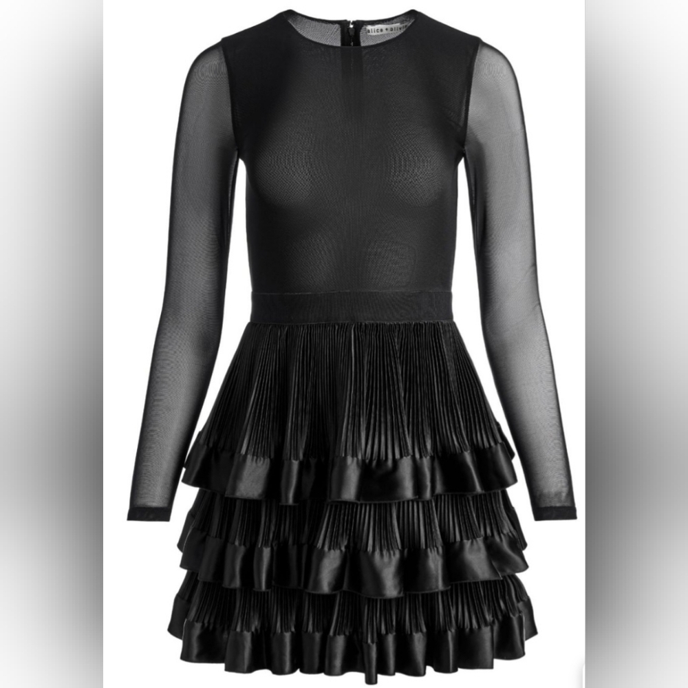 ALICE + OLIVIA CHARA TIERED RUFFLE MINI DRESSSIZE 4  $465 - Picture 6 of 16